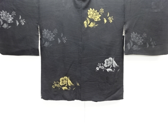 JAPANESE ANTIQUE HAORI / TAISHO ROMAN STYLE / WOVEN CHINESE FLOWER